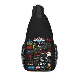 Central Perk Friends Sling Chest Bag Customized Classic TV Show Crossbody Shoulder Backpack for Men Traveling Daypack-BOLD InStyle