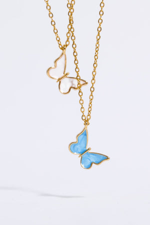 Butterfly Pendant Copper 14K Gold-Plated Necklace-BOLD InStyle