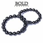 Phoenix Charm and Black Obsidian Beads Bracelet-BOLD InStyle