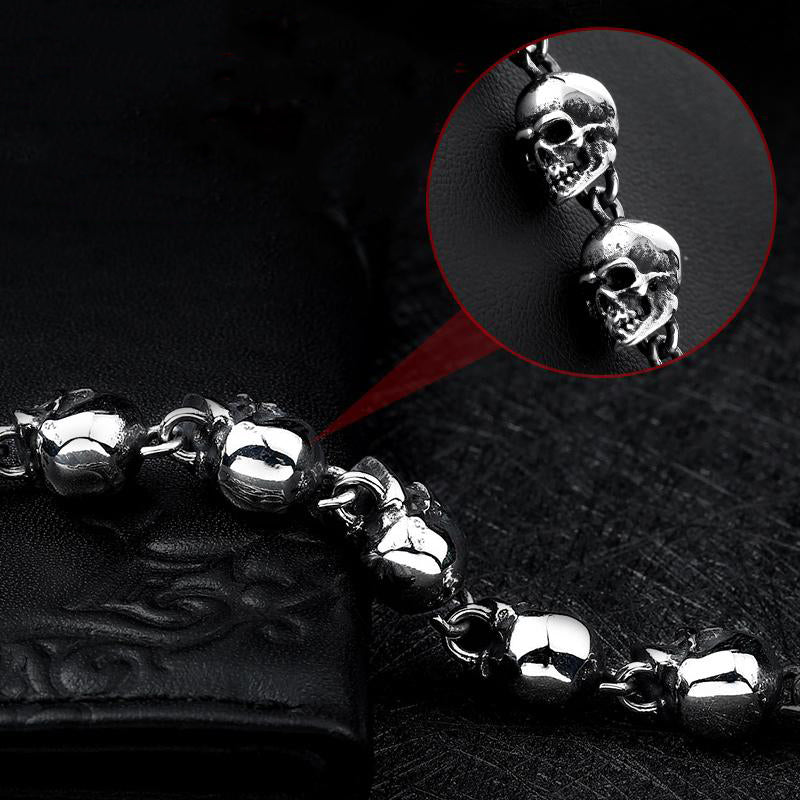 Stainless Steel Skull Link Bracelet-BOLD InStyle