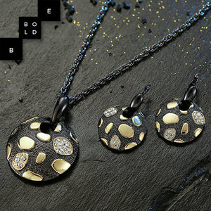 Round Metal Drops Necklace/Earrings Set for Women-BOLD InStyle