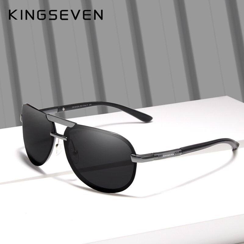KINGSEVEN Aluminium Frame Aviator Polarised Sunglasses-BOLD InStyle