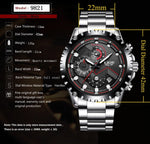 LIGE Full Steel Military Clock Wrist watches-BOLD InStyle