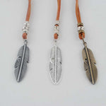 Feathers Pendant Genuine Leather Necklace-BOLD InStyle