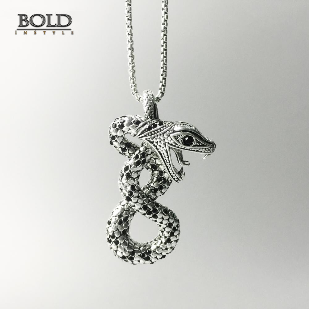 Silver Snake Link Necklace-BOLD InStyle