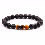 Natural Tigers Eye with Lava Stone Bracelet-BOLD InStyle