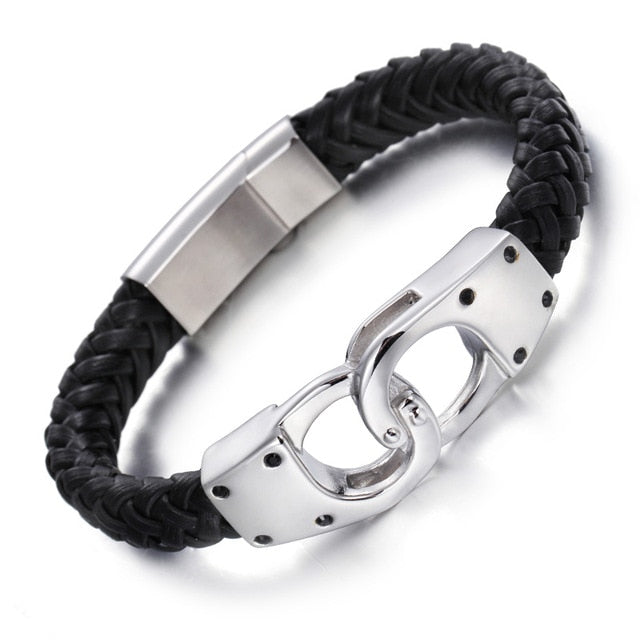 Handcuff & Skulls Leather Bracelets-BOLD InStyle