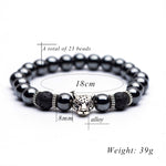 Hematite Stone Bead Charm Bracelet-BOLD InStyle