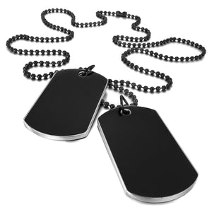 Black Army 2 pcs Tag Necklace-BOLD InStyle