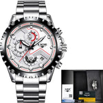 LIGE Full Steel Military Clock Wrist watches-BOLD InStyle
