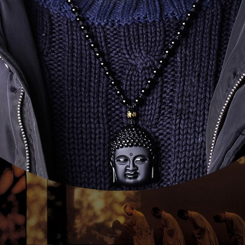 Black Obsidian Buddha Necklace-BOLD InStyle