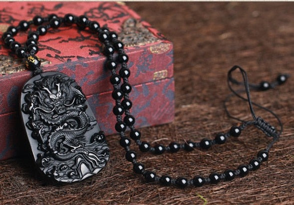 Black Obsidian Dragon necklace-BOLD InStyle