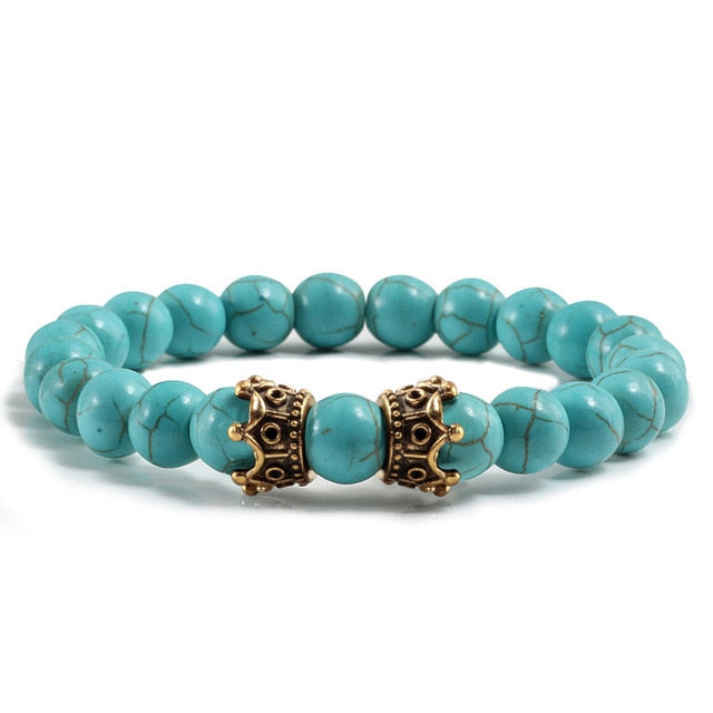 Double Crown Natural Stone Bracelets-BOLD InStyle