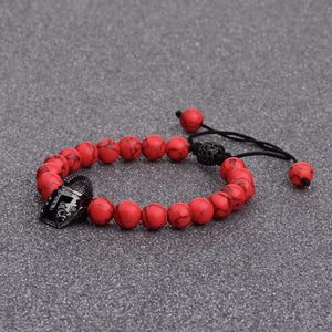 Red Natural Stone Beads Lace Warrior Bracelets-BOLD InStyle