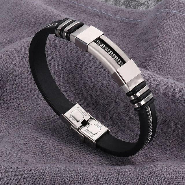 Wristband Style Stainless Steel Bracelets for Men-BOLD InStyle