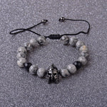 Grey Natural Stone Beads Lace Warrior Bracelets-BOLD InStyle