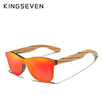 KINGSEVEN Polarized Square Wooden Frame Sunglasses-BOLD InStyle