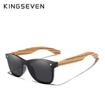 KINGSEVEN Polarized Square Wooden Frame Sunglasses-BOLD InStyle