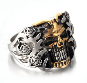 Gothic Flower Skull Ring-BOLD InStyle
