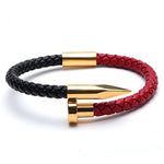 The Nail Genuine Leather Stainless Steel Bracelet-BOLD InStyle