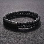 Natural Stone Black Genuine Leather Men Bracelet-BOLD InStyle