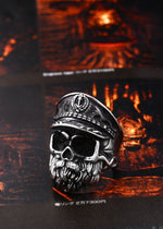 Navy Captain Gothic Skull Ring-BOLD InStyle