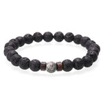 Natural Stone handmade lava stone & wood beads bracelet-BOLD InStyle