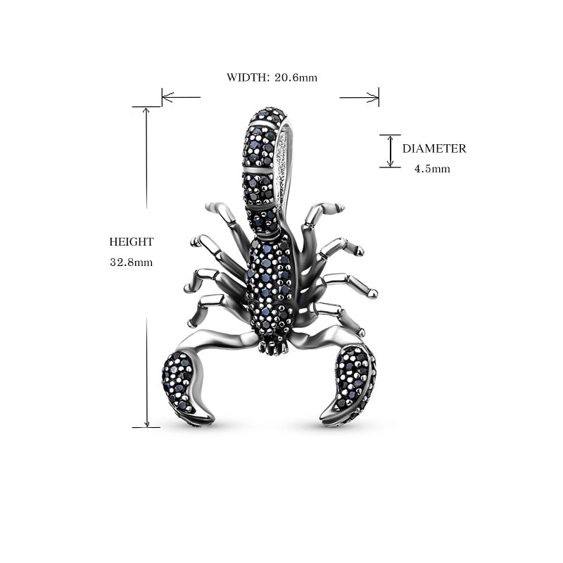 Black Scorpion Sterling Silver Pendant-BOLD InStyle