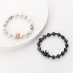 His And Her's Couples Crown Marble Bracelets-BOLD InStyle