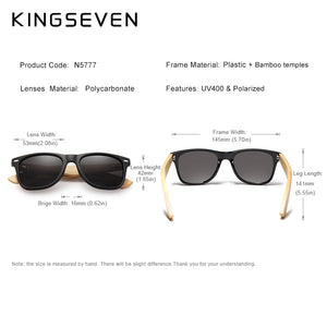KINGSEVEN Original Polarized Bamboo Wood Sunglasses-BOLD InStyle