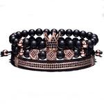 Royal Black Natural Stone Beads Bracelets Set-BOLD InStyle